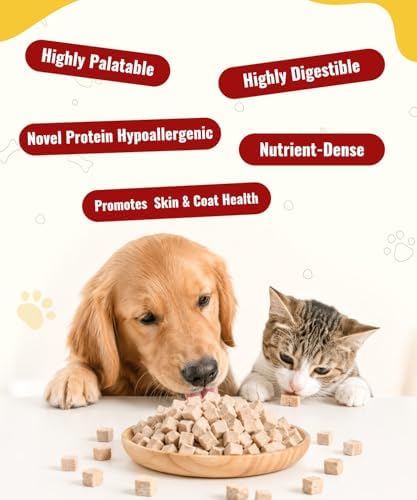 Freeze Dried Duck Cube Treats for Dogs, Cats, 4.6oz