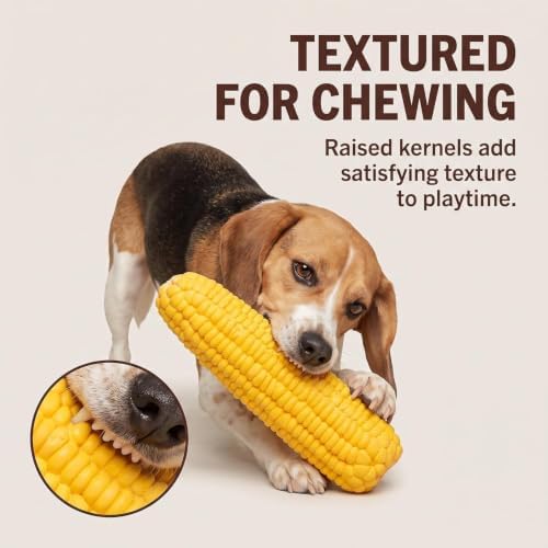 1Pc Yellow Pet Dog Puppy Latex Corn Shape Squeaky Bite-Resistant Interactive Play Chew Toy Pet Supplies Dog Toy Corn, Toys Aggressive Chewers for Small/Medium/Large, Squeak Toys