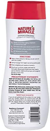 Nature’s Miracle Hypoallergenic Shampoo & Conditioner for Dogs, 16 Oz, Unscented (Pack of 2)