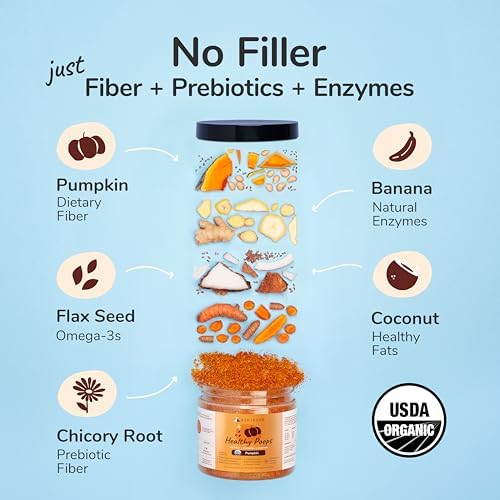 kin+kind Healthy Poops – USDA Organic Pumpkin Powder for Dogs and Cats – Prebiotic Pumpkin Powder, Supports Probiotic Activity – 8 oz