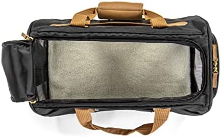 Sherpa Element Travel Pet Carrier, Airline Approved, Mesh Windows & Spring Frame, Black and Tan, Large
