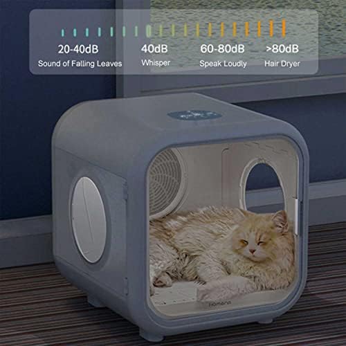Cat Hair Dryer Box for Grooming, Fast Drying, Adjustable Temperature and Time,Bottom-Up Blowing and 360 Degree Warm Wind Cycle,Suitable for Cats and Small Dog Teddy, Corgi, Pomeranian