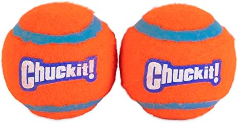 Chuckit! Dog Tennis Ball Dog Toy, Medium 2.5in 2 Pack | Made for Dogs Weighing 0 to 100 Pounds
