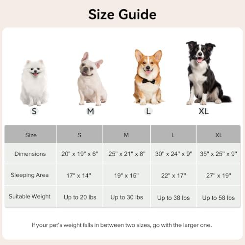 GASUR Dog Beds for Large Medium Small Dogs, Rectangle Cave Hooded Blanket Puppy Bed, Luxury Anti-Anxiety Orthopedic Cat Beds for Indoor Cats, Warmth and Machine Washable (25 inches, Grey)