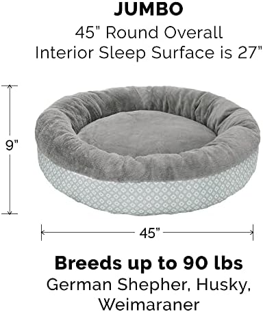 Furhaven Replacement Calming Donut Bed Cover, Gray, X-Large