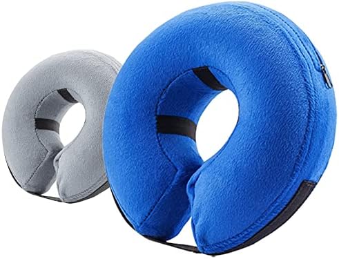 2 Packs Blue Large and Grey Medium (Post-Surgical Cones for Dogs, Soft Inflatable Collars for Dogs, Adjustable Protective Collars for Treating Wounds)