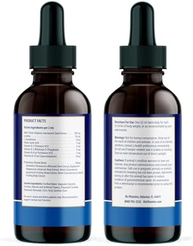 Rx Vitamins Liquid Hepato Support for Dogs & Cats - 4oz