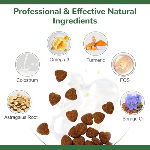 Dog Allergy Chews, Dog Itch Relief Chews for Paw Licking Itchy Skin, Probiotics with Omega-3 Turmeric Astragalus for Large Dogs Coat Immune Supplement-150ct