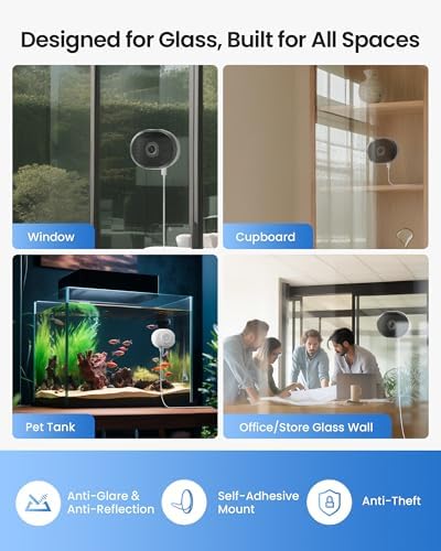 ZOSI 2Pack C680 2K 3MP WiFi Indoor Window Mounted Security Camera No Drill
