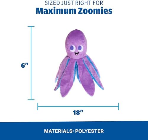 BarkBox Mondo Ollie the Octopus Dog Toy - XL - Fun for Dogs | Plush Toy with Deep Grunt Squeaker, Whip-N-Flip Limbs and Crinkle