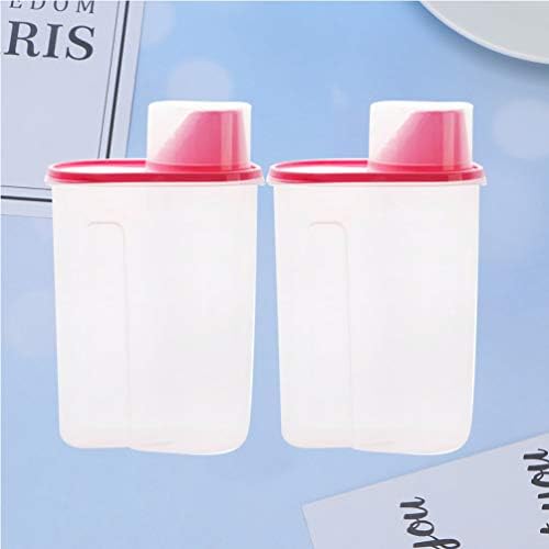POPETPOP 2pcs Pet Dog Food Storage Container, 2-Pack, 2.5L, Pink