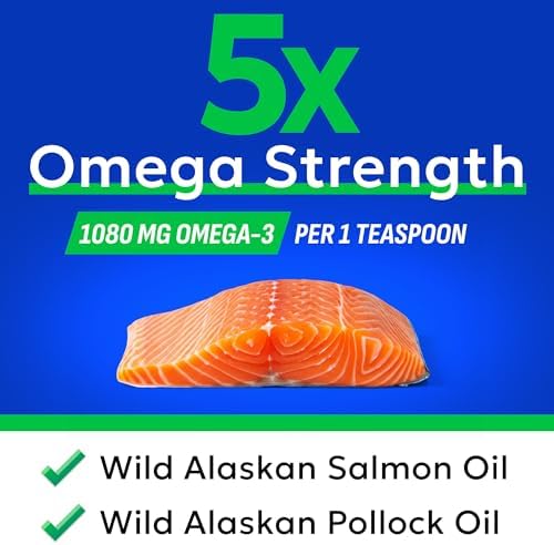 Omega 3 Fish Oil Liquid Supplement for Dogs - Wild Alaskan Salmon Oil