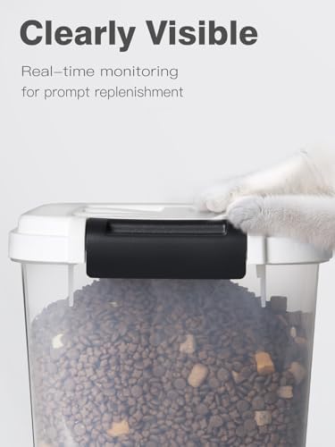 LivLab Mker 6 lb Airtight Dog Food Storage Container with Scoop, 6 lb, White