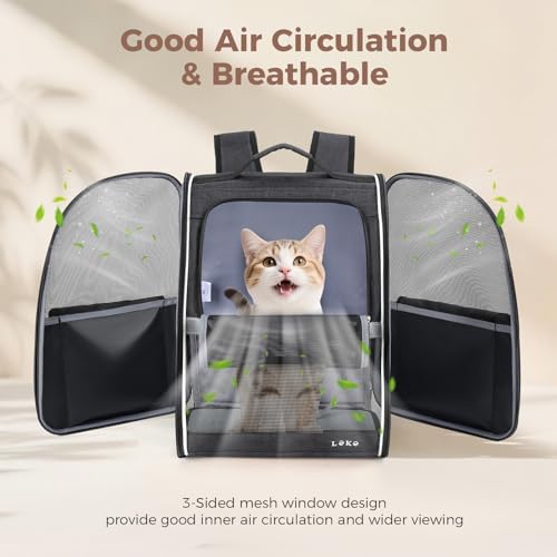 Lekereise Dog Carrier Backpack, Small/Medium Up to 18 lbs, 3 Entrances