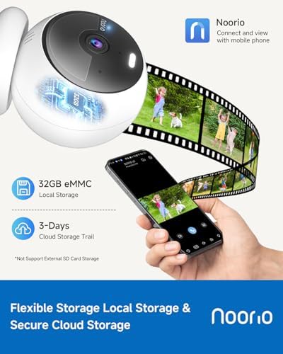 Noorio 2K IP66 Magnetic Wireless Security Camera,32GB Local Storage,B210SE