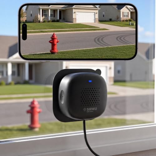 No-Drill Window Camera, 3MP 2K Camera for Home Security, View Outside Through Glass, Color Night Vision, Motion Alerts, 24/7 Recording, Dual-Band WiFi (Black, Dome)