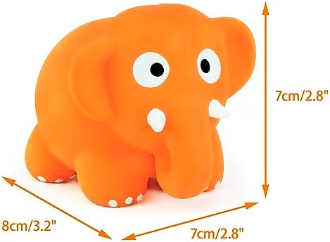 CHIWAVA 3PCS 3.2'' Squeak Latex Puppy Toy Standing Animal Set for Small Dog | Elephant Cow Animal Design, Assorted Color Interactive Play for Indoor & Outdoor Fetch and Throw