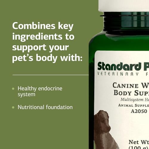 Standard Process Whole Body Multisystem Support for Canines, 100 g | Nutritional Powder for Daily Health Maintenance, Multisystem Support Supplement for Canines