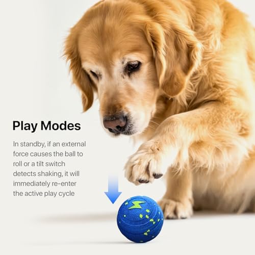 Interactive Dog Toys Automatic Bouncing Dog Ball for Small & Large Dogs | E-TPU Material, IPX7 Waterproof, 3 Play Modes, Keeps Dogs Busy, Anti Boredom Play, Moving Ball, Rechargeable, Indoor Exercise