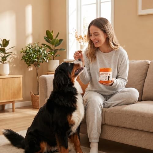 8-in-1 Multivitamin Bites for Dogs - Glucosamine, Chondroitin, Omega-3, Probiotics for Joint, Skin, Gut & Immune Support, Chicken Flavor, 120 Soft Chews