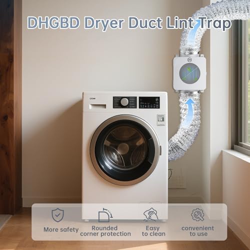 Metal Dryer Lint Trap,Indoor Lint Trap for Dryer with 4inch 8FT Dryer Vent Hose,2 Clamps,2 Stainless Steel Mesh Filters,Secondary Lint Trap for Electric & Gas Dryers