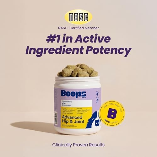 Advanced Hip & Joint Supplement for Dogs - 90 Soft Chews with Glucosamine, MSM, Chondroitin & Multivitamins - Supports Mobility & Flexibility - Made with Pasture-Raised Chicken