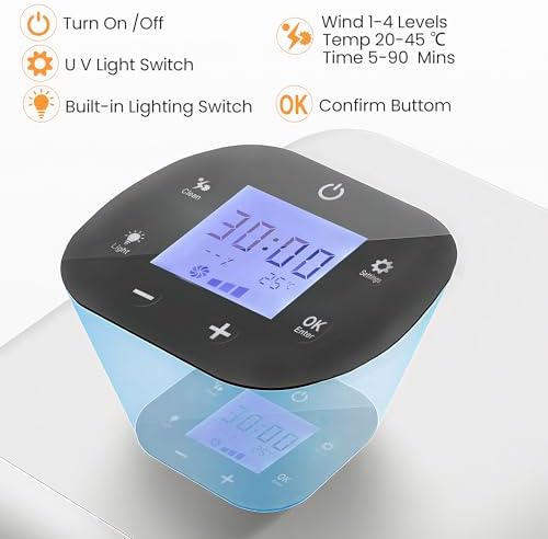 FansaFurn 65L Automatic Dog Dryer Box with Smart Timer, Pet Dryer Box with 360° Warm braw and Ultra Quiet, Smart Temperature Control, Cat Dryer for Cat and Small Dogs
