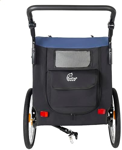 KEIKI 2-in-1 Dog Bike Trailer & Pet Stroller - up to 110lbs, Built-in Leash