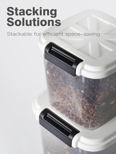 LivLab Mker 6 lb Airtight Dog Food Storage Container with Scoop, 6 lb, White