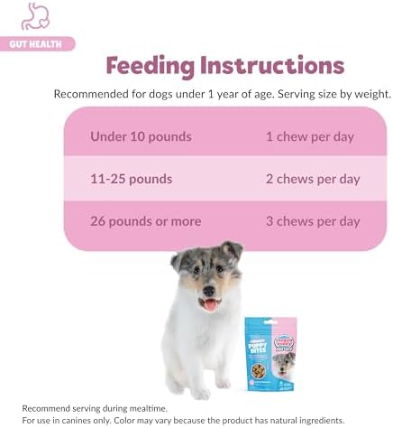 Snuggle Puppy Puppy Bites Gut Health, Dog Probiotics, 60 Soft Chews