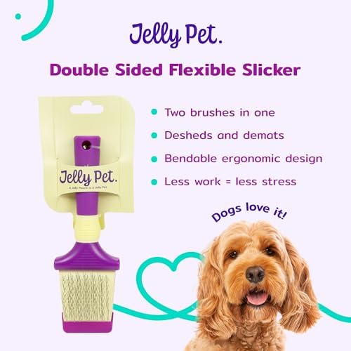 Jelly Pet Double Sided Dog Slicker Brush, Medium, Pink
