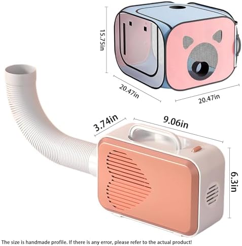 Pet Dryer with Pet Dryer Box 108L and Pad, Hands-Free, Ventilation and Circulation, Anti Hair Flying, Foldable Low Noise ldeal for Drying Cat and Dog Hair