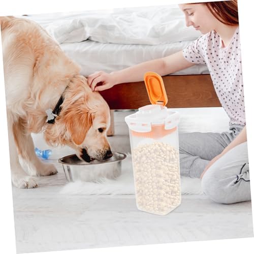 Happyyami Airtight Dog Treat Container Pet Food Storage Bin for Kitchen Counter Space-saving Design and Reusable Puppy Snack Holder