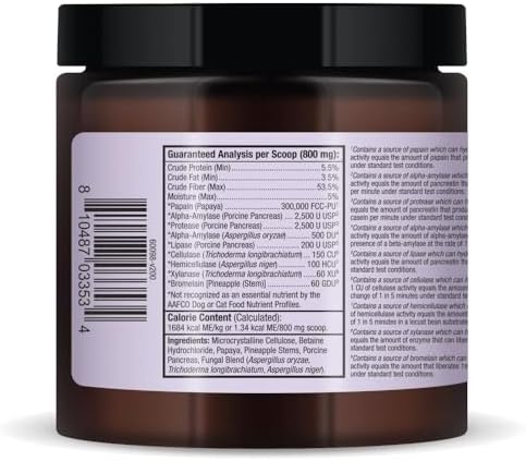 Bark & Whiskers Digestive Enzymes, Kibble Diet, 150 Scoops