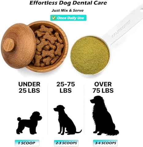 Dog Teeth Cleaning Powder, Pet Dental Powder with Probiotics - Tartar & Plaque Remover, Freshens Bad Breath - 100g