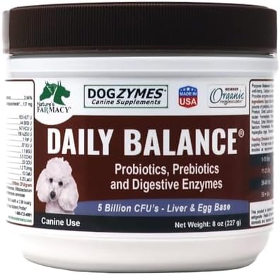 Dogzymes Probiotic Daily Balance - Supplies Nutritional Support and Live microorganisms for intestinal Well-Being as Well as enzymes for Proper Digestion. (8 Ounce)