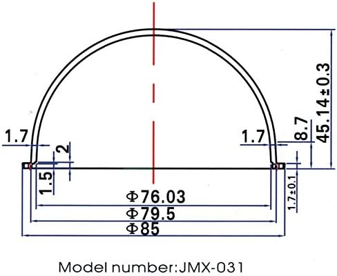 JMX 3.1 Inch Acrylic Indoor/Outdoor CCTV Clear Camera Dome Cover Security Camera Housing