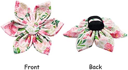 Lionet Paws Dog Collar with Flower, Soft and Comfortable, Adjustable Collar for Large Dogs Girl, Neck 16-24 inches