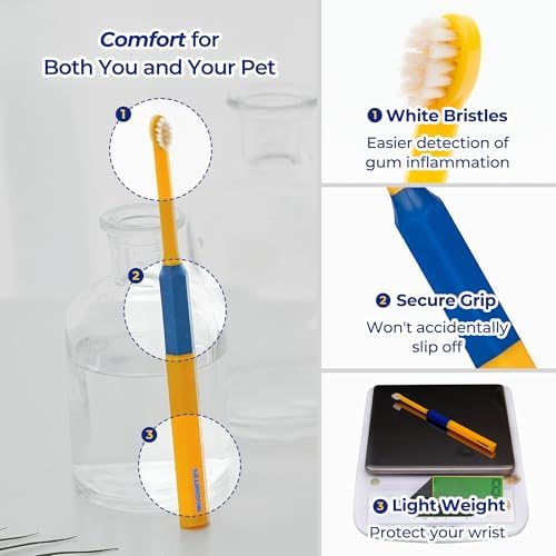 PETHROOM Dog & Cat Dental Kit for Daily Care – Enzymatic Toothpaste & Soft Bristle Toothbrush (Extra Small), Plaque & Tartar Control, EWG Verified, Fresh Breath, Sweet Potato Flavor, 2.1 oz