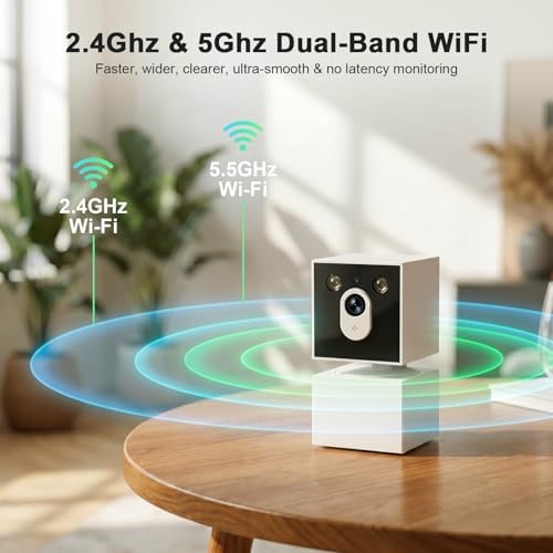 2K Dog Face Shaped Cameras for Home Security, No Subscription, 5G/2.4G WiFi Indoor Camera PTZ Pet Baby Monitor, Auto Motion Tracking, 911 Emergency Alert, Night Vision,Work with Alexa(2 Pack)