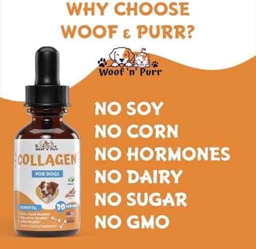 Collagen for Dogs - Dog Collagen - Supports Joint Health, Skin & Coat Health, & Much More - May Help Reduce Redness & Itching - Itch Relief for Dogs - Dog Skin and Coat Supplement - 1 fl oz