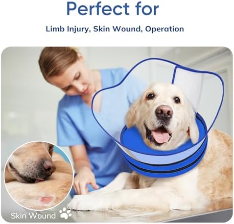 Supet Raised Sponge Dog Cone Collar Alternative After Surgery, Soft Dog Cone for Small Medium Large Dogs to Stop Licking, Pet Neck Donut Collar After Surgery