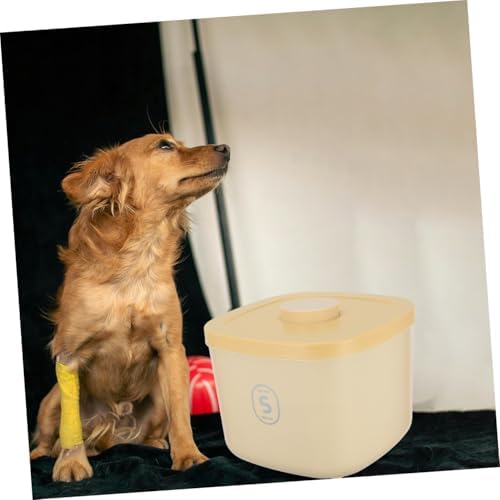 Small Yellow Airtight Dog Food Container Vacuum Sealed Pet Food Storage Bucket Moisture Proof, Small, Yellow