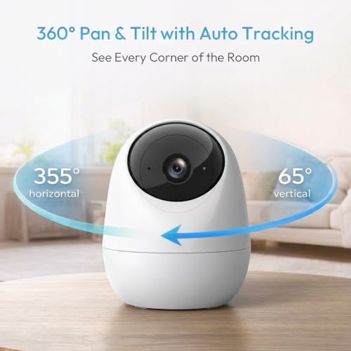 Rraycom 2.5K Indoor Security Camera, 5G/2.4G WiFi, Pet & Baby Monitor