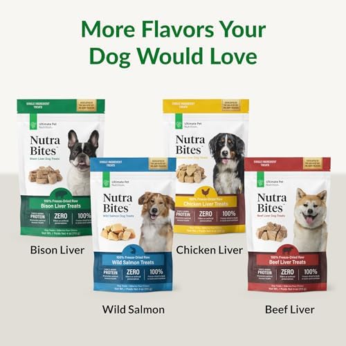ULTIMATE PET NUTRITION Nutra Bites Freeze-Dried Dog Treats, Bison Liver