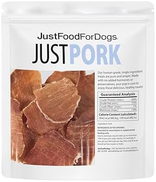JustFoodForDogs Single Ingredient Healthy Dog Treats - Pork, 5 Oz