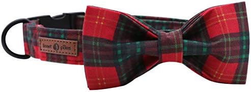 Lionet Paws Christmas Dog and Cat Collar with Bowtie,Soft and Comfortable,Adjustable Collar