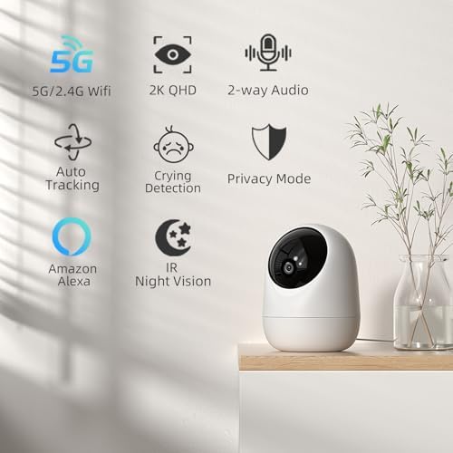 Rraycom 4Pack Indoor Wired Security Camera, Baby & Pet Monitor,2.5K Video