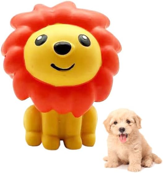 Latex Squeaky Lion Shape Dog Toy, Durable Chew Toy for Small and Medium Dogs, Cute Cartoon Design for Interactive Play and Oral Care
