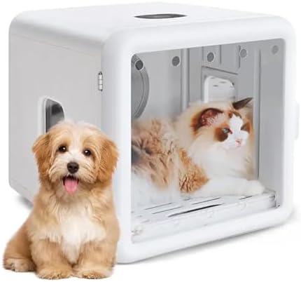 TsoLay Automatic Pet Dryer, Pet Hair Dryer Box 65L Capacity, Safe Cat Dryer Box with Smart Temperature Control and Air Vents, Quick Drying Pet Hair in All Directions, for Cats and Small Dogs